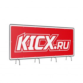 Баннер KICX красный 2 × 1 м